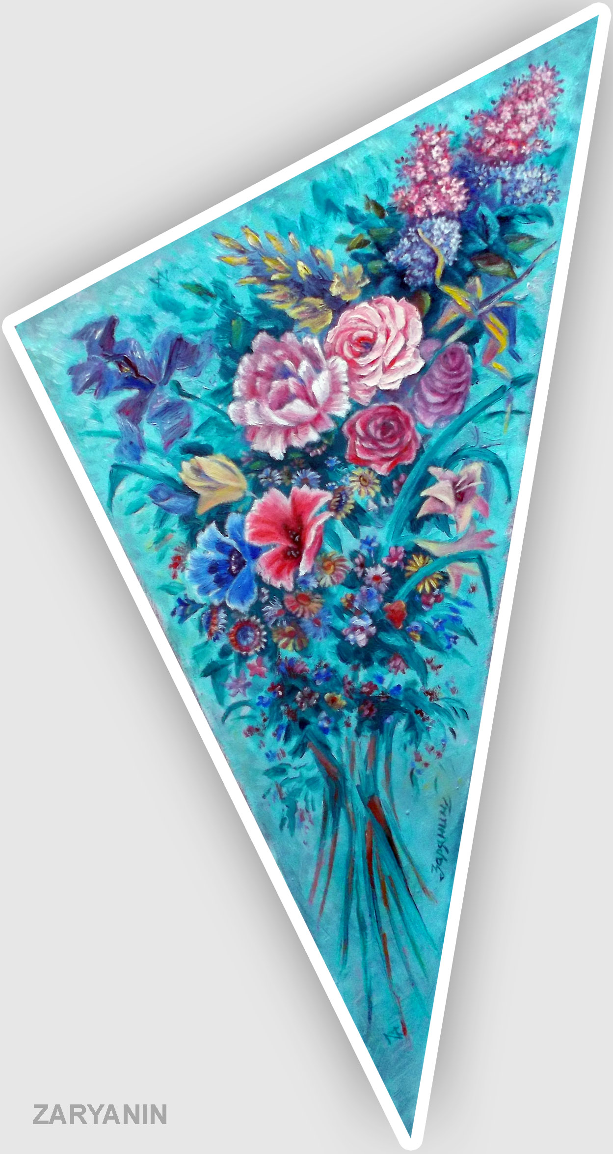 triangular painting: Bouquet
