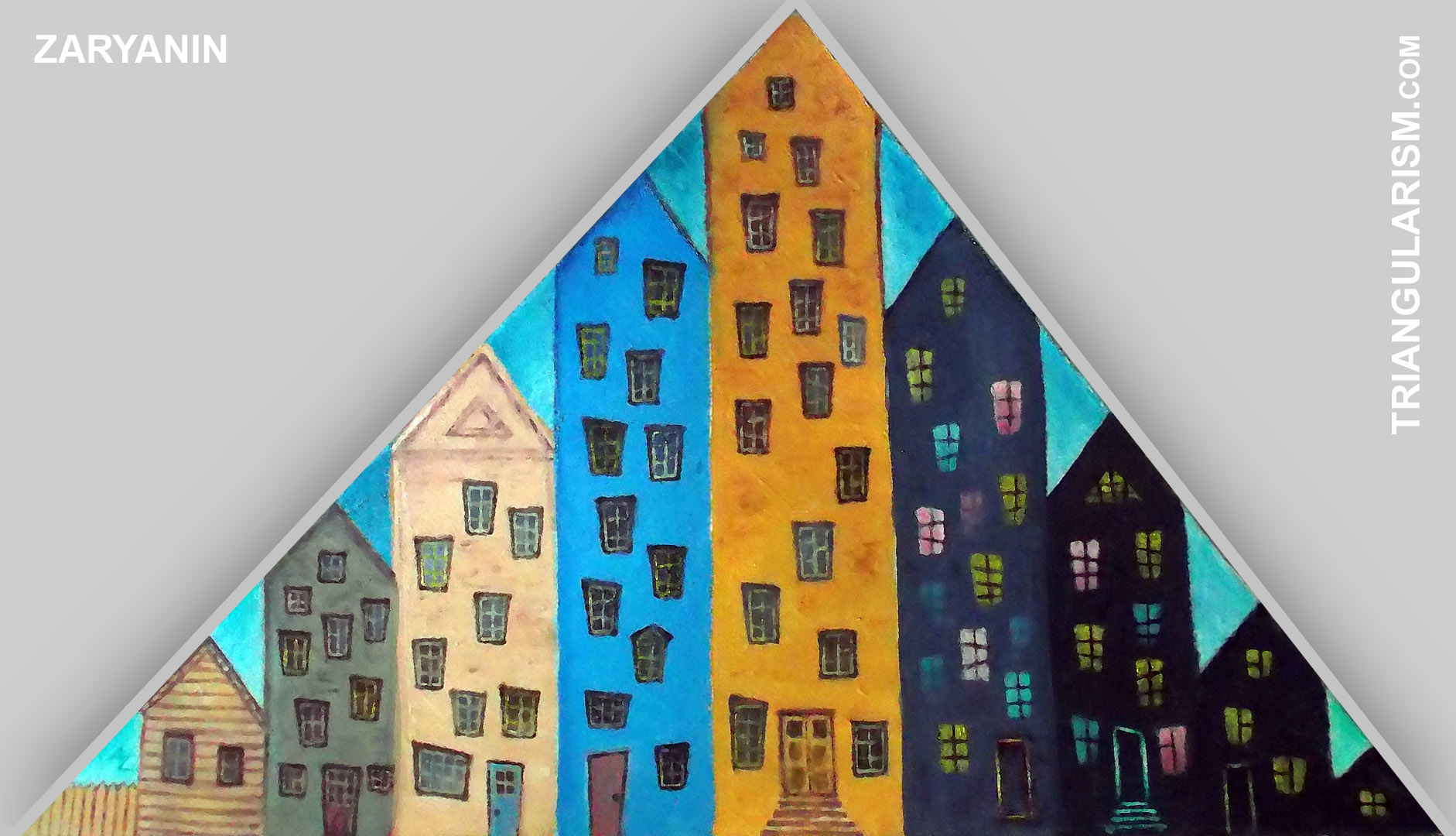 triangular painting: Houses